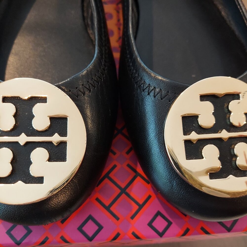 Tory Burch Minnie Travel Ballet with  gold metal logo - Picture 6 of 9